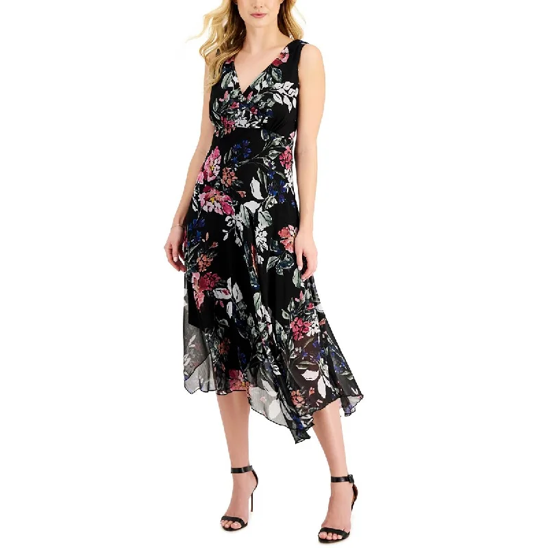 Connected Apparel Womens Plus Floral Long Cocktail And Party Dress Tunics Vintage classic