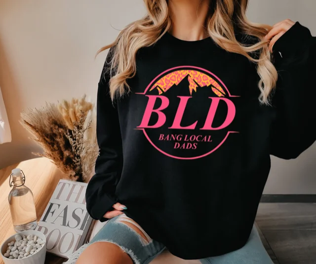 Bang Local Dads Crewneck Sweatshirt Hoodie with Raw Hem Edgy Unfinished