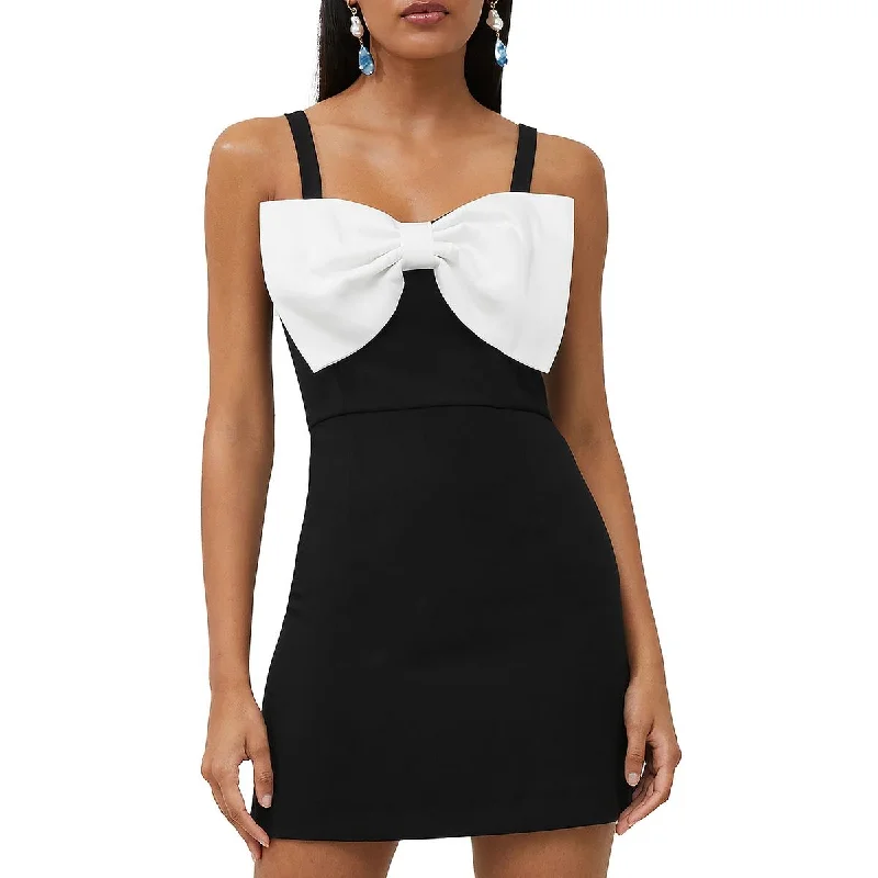 French Connection Womens Strapless Mini Cocktail And Party Dress Boat Neckline Classic
