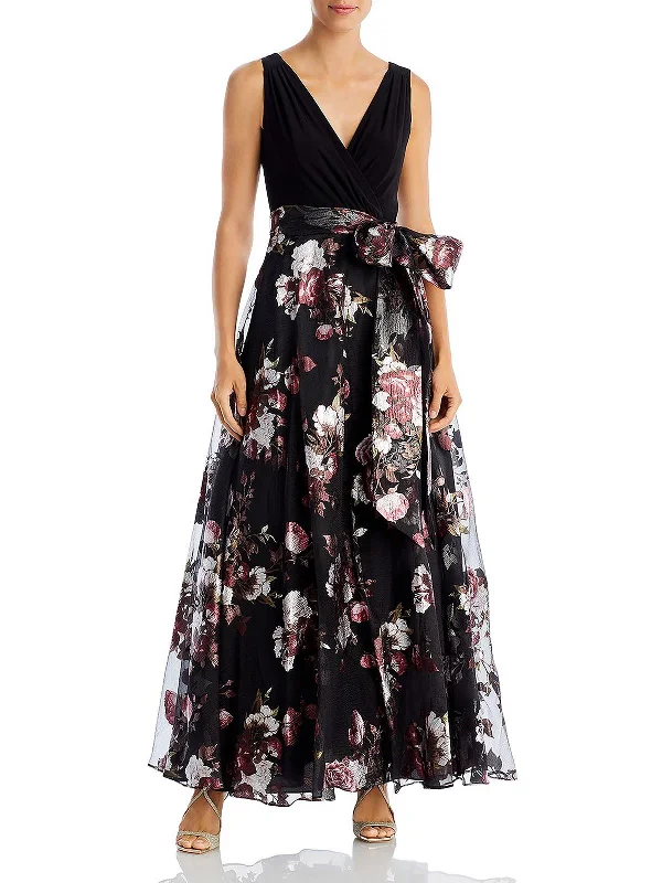 Womens Wrap Top Sleeveless Evening Dress Tunics Business professional