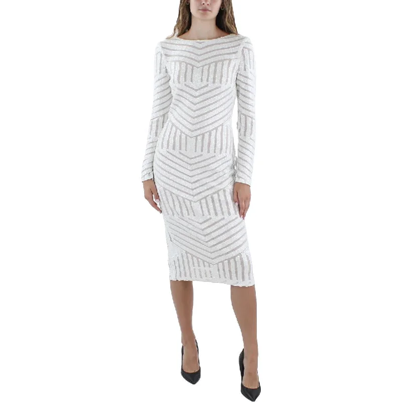 Dress The Population Womens Emery Open Back Mesh Cocktail And Party Dress Tunics Print Colorful