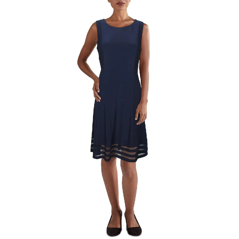 Jessica Howard Womens Petites Knit Mesh Inset Cocktail and Party Dress Tunics Bestseller popular