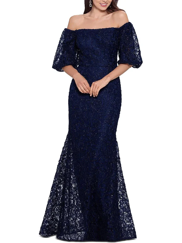 Womens Lace Maxi Evening Dress Tunics Versatile functional
