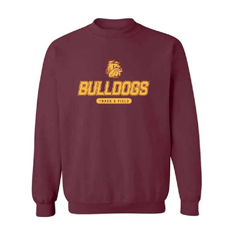 UMN Duluth - NCAA Women's Track & Field : Jordan Grell - Classic Shersey Crewneck Sweatshirt Hoodie with Hem Contrast Bold Stylish