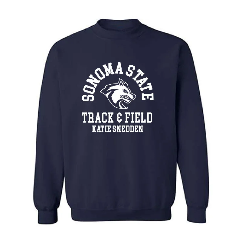 SSU - NCAA Women's Track & Field : Katie Snedden - Crewneck Sweatshirt Hoodie with Color Block Contrast Stylish
