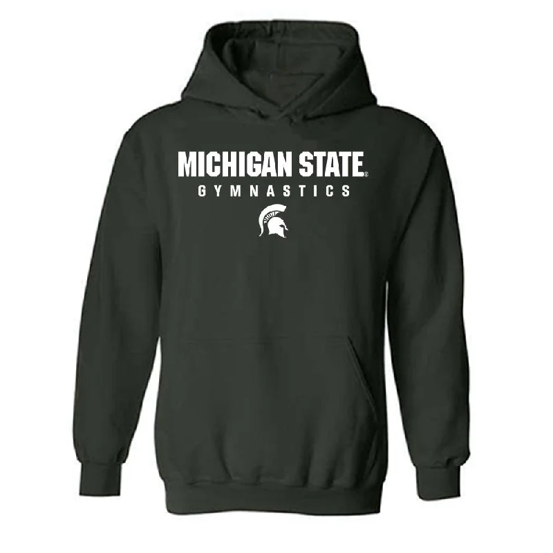 Michigan State - NCAA Women's Gymnastics : Gabriella Ortiz - Hooded Sweatshirt Classic Shersey Hoodie with Crew Neck Simple Timeless