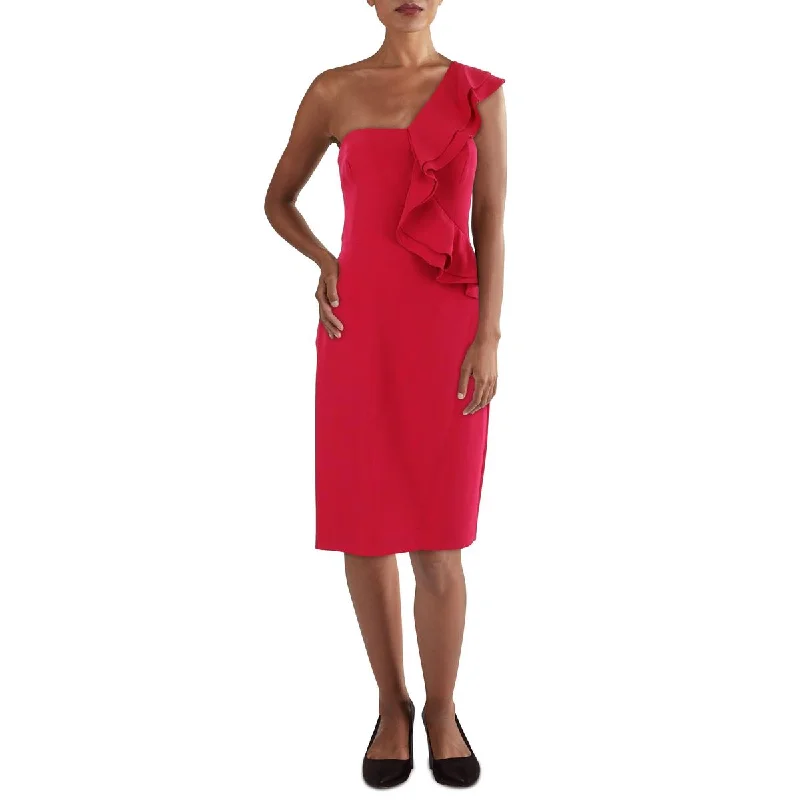 Laundry by Shelli Segal Womens Knit One Shoulder Cocktail And Party Dress Tunics Wedding white