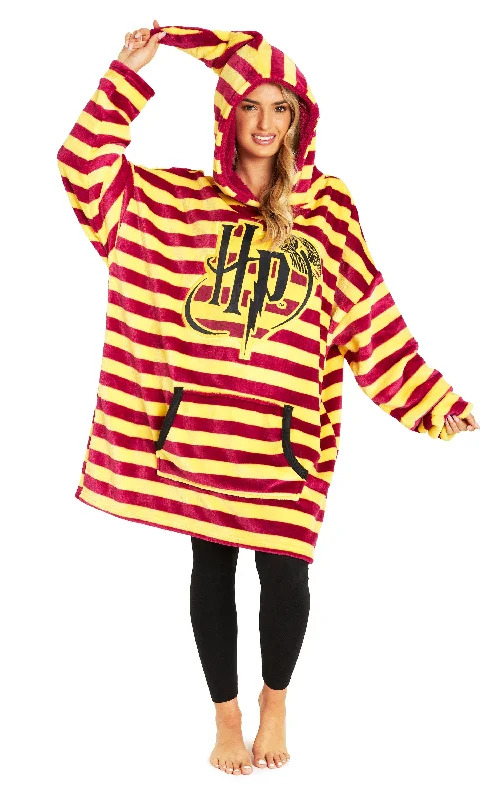 Harry Potter Women's Hoodies, Red Oversized Blanket Hoodie Harry Potter Hoodie with Ribbed Cuffs Snug Fit Comfort