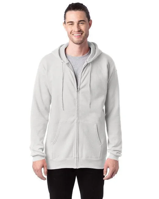 Hanes Adult 9.7 oz. Ultimate Cotton  90/10 Full-Zip Hooded Sweatshirt F280 Hoodie with Hem Elastic Stretchable Comfortable