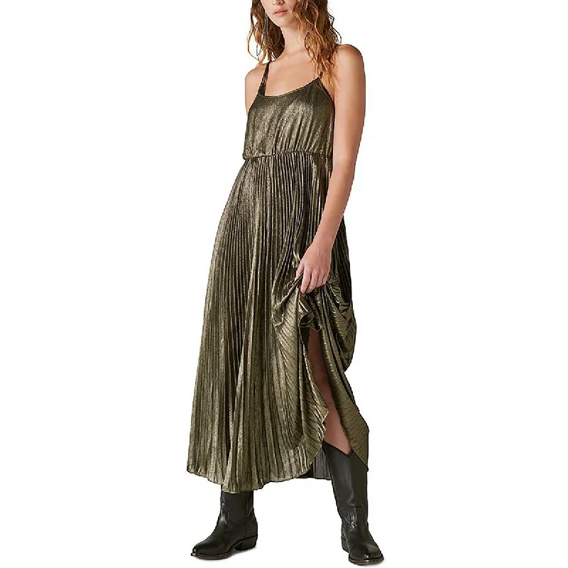 Lucky Brand Womens Metallic Shutterpleat Cocktail And Party Dress Tunics Trousers formal Lucky Brand Womens Metallic Shutterpleat Cocktail And Party Dress Tunics Trousers formal