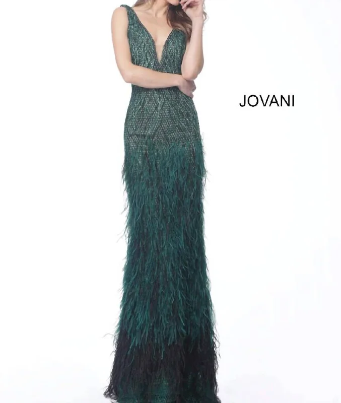 Long Dress In Emerald Tunics Stylish elegant