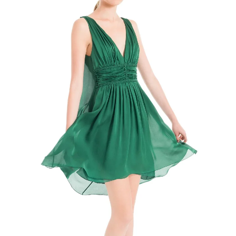 Leon Max Womens Silk Knee-length Cocktail and Party Dress Pencil Length Work