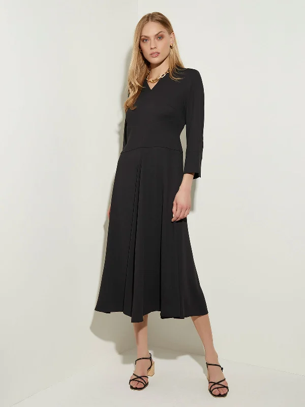 Structured Waist Crepe de Chine Dress Tunics Office stylish
