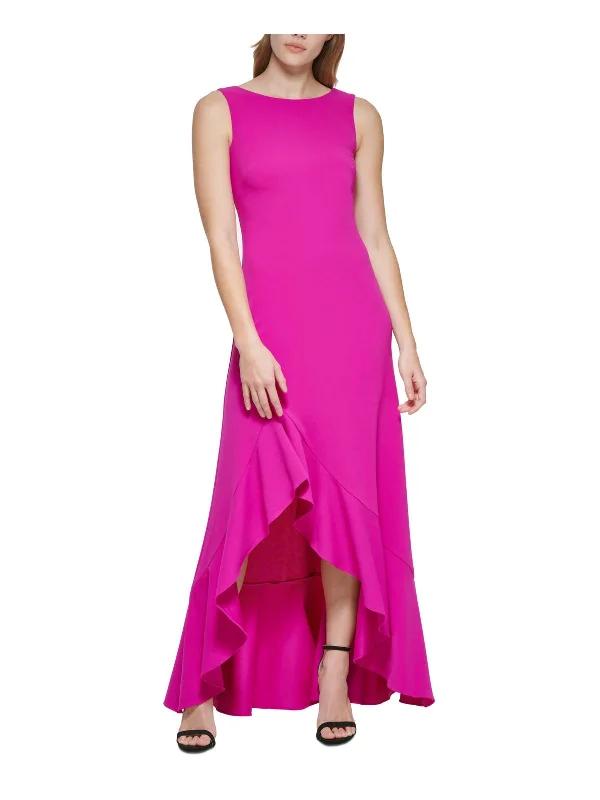 Womens Ruffled Full Length Evening Dress Tunics Silk luxurious