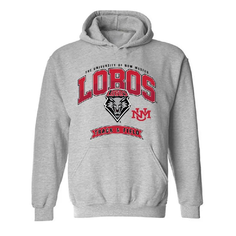 New Mexico - NCAA Women's Track & Field : Meadow Drebert - Classic Fashion Shersey Hooded Sweatshirt Hoodie with Frayed Bohemian Relaxed