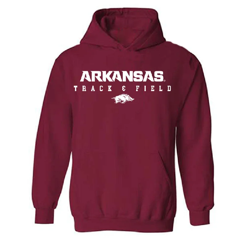 Arkansas - NCAA Women's Track & Field : Ariane Linton - Classic Shersey Hooded Sweatshirt Hoodie with Rolled Sleeves Casual Relaxed