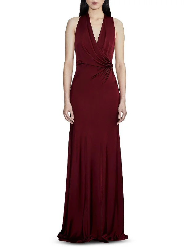Valentina Womens Open Back Halter Evening Dress Tunics Favorite customer