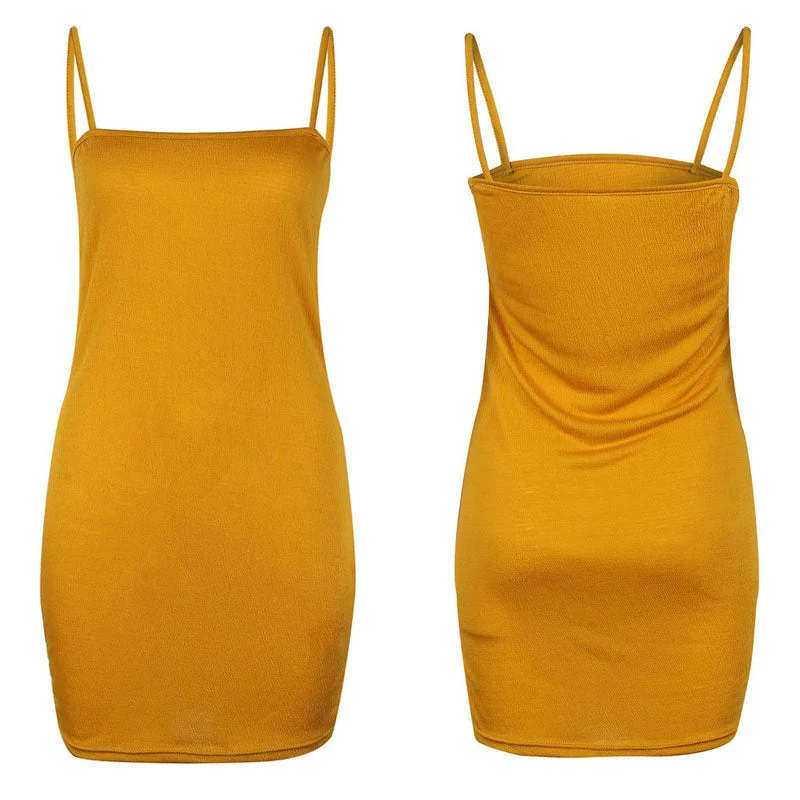 Summer Bodycon Spaghetti Strap Dress Women Casual Backless Beach Dress Sexy Mini Party Dress Club Wear Vestidos Tunics Silk luxurious
