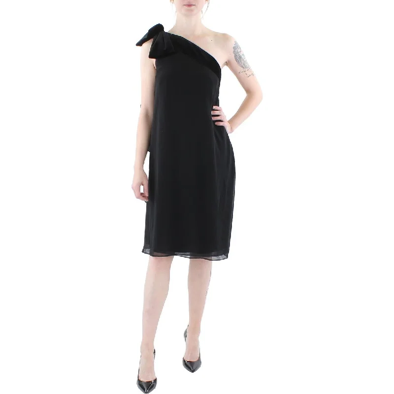 Lauren Ralph Lauren Womens Velvet Mini Cocktail and Party Dress Off-the-shoulder Bohemian Festive