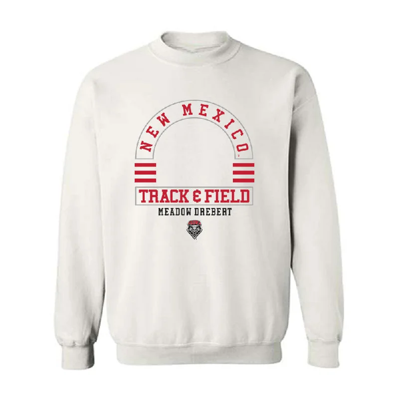 New Mexico - NCAA Women's Track & Field : Meadow Drebert - Classic Fashion Shersey Crewneck Sweatshirt Hoodie with Bell Sleeves Flared Feminine