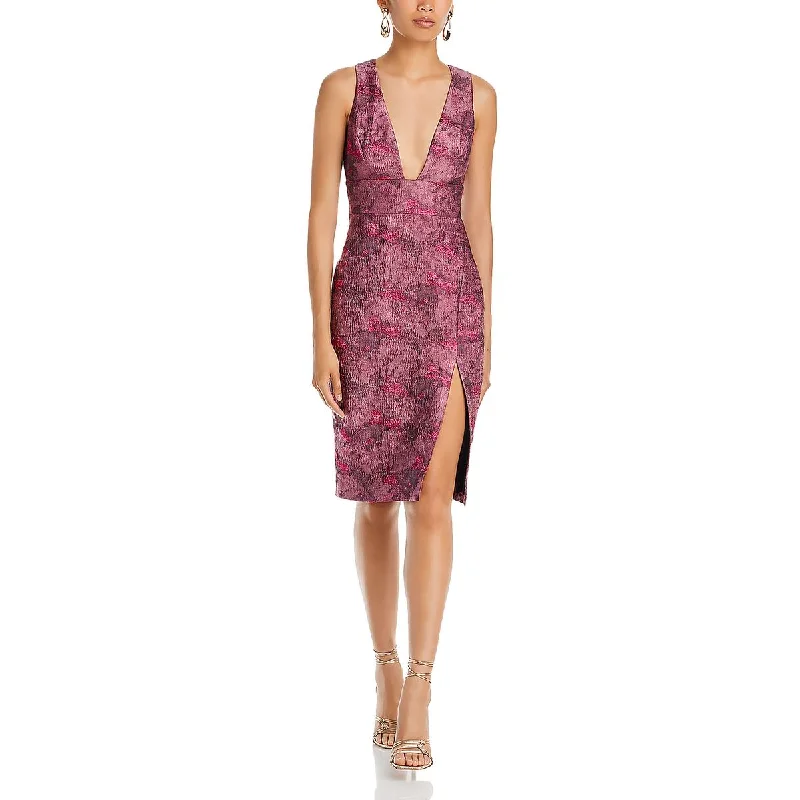 Liv Foster Womens Metallic Midi Cocktail And Party Dress Tunics Top Casual