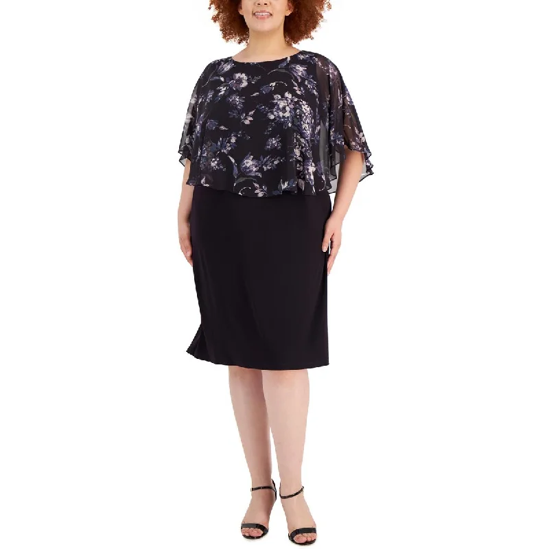 Connected Apparel Womens Plus Floral Midi Cocktail and Party Dress Tunics Modern contemporary