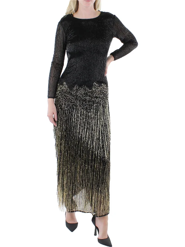 Womens Beaded Fringe Evening Dress Tunics Lace romantic
