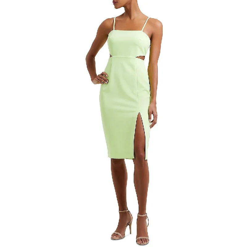 French Connection Womens Echo Cut-Out  Cocktail And Party Dress Satin Halter Glamorous