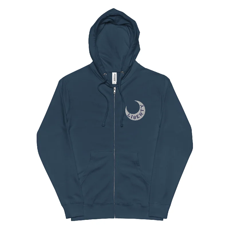 Moultrie Liberty Flag Embroidered Zip Hoodie Hoodie with Lace Feminine Delicate