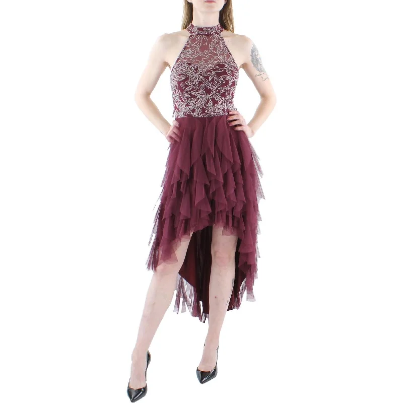 City Studio Womens Juniors Corkscrew Mesh Embellished Cocktail and Party Dress Tunics Versatile stylish