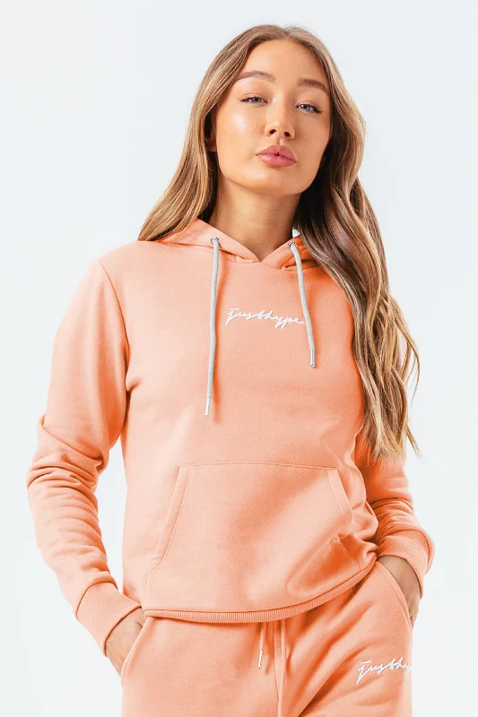 Hype Womens Peach Scribble Hoodie Hoodie with Print Artistic Unique