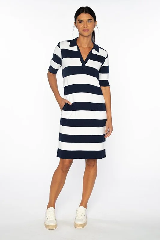 Splitneck Polo Dress Casual Short Summer