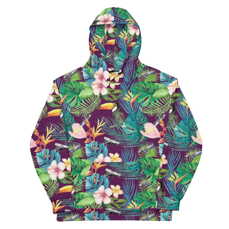 Hibiscus Bang Bang Hawaiian Hoodie Hoodie with Cropped Fit Short Trendy