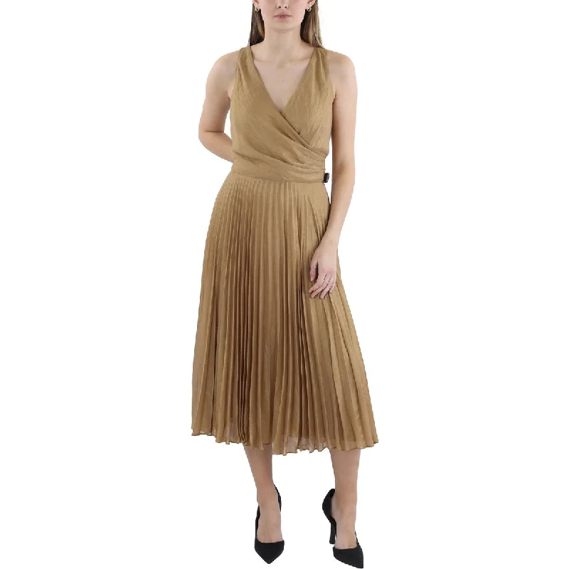 Lauren Ralph Lauren Womens Pleated Recycled  Cocktail And Party Dress Tunics Sophisticated sleek