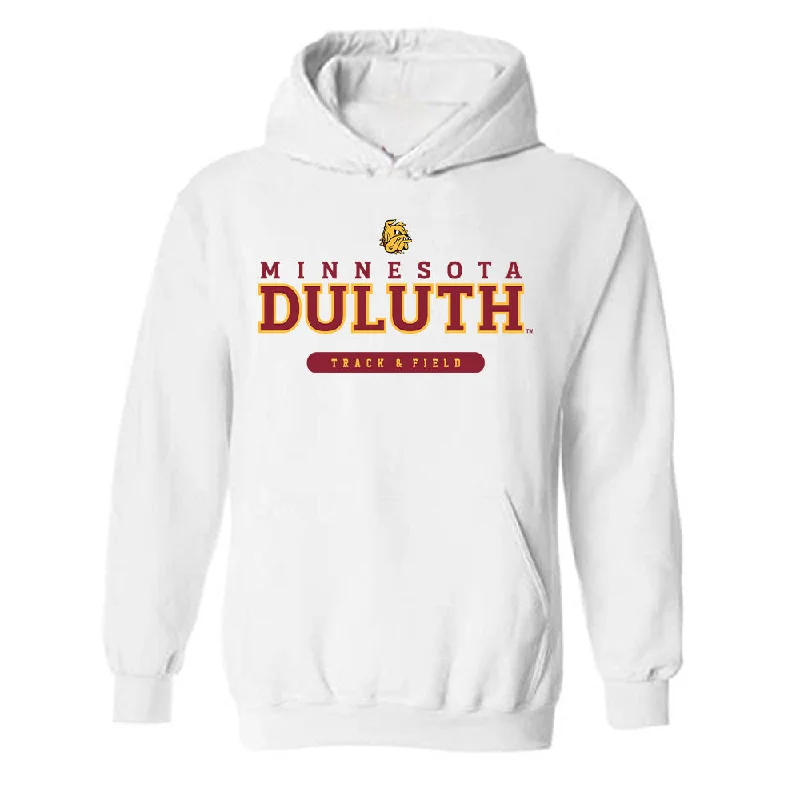 UMN Duluth - NCAA Women's Track & Field : Claire Becker - Classic Shersey Hooded Sweatshirt Hoodie with Velcro Closure Adjustable Secure