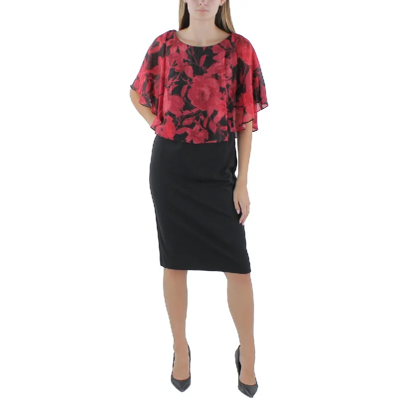 Connected Apparel Womens Drapey Metallic Cocktail And Party Dress Tunics Business professional