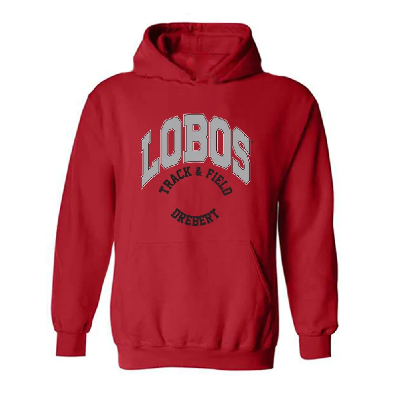 New Mexico - NCAA Women's Track & Field : Meadow Drebert - Classic Fashion Shersey Hooded Sweatshirt Hoodie with Longline Fit Extended Stylish