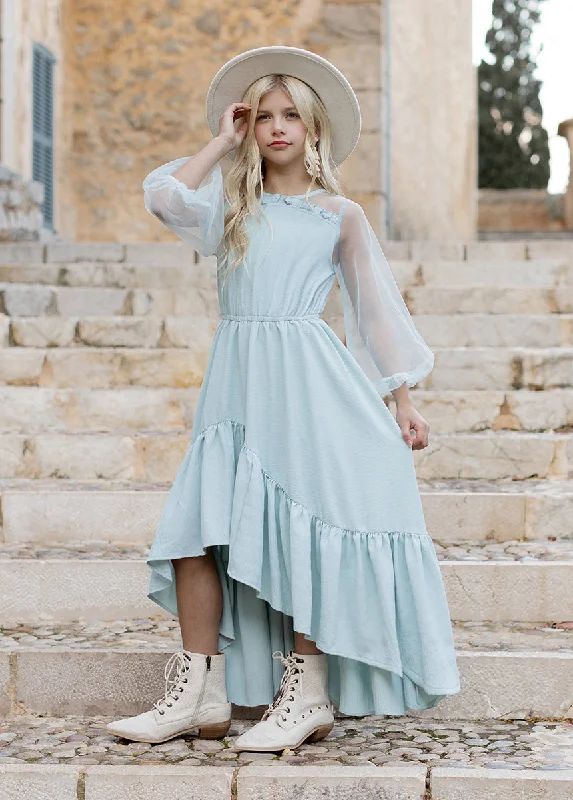 Jespyr Dress in Barely Blue Turtleneck Neckline Stylish