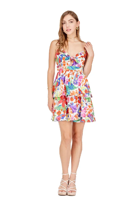 TIE FRONT LAYERS DRESS Tunics Polka dots