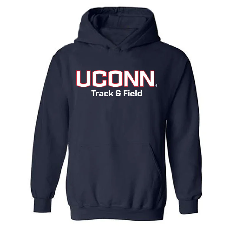 UConn - NCAA Women's Track & Field : Sarah Claflin - Classic Shersey Hooded Sweatshirt Hoodie with Front Slit Layering Stylish