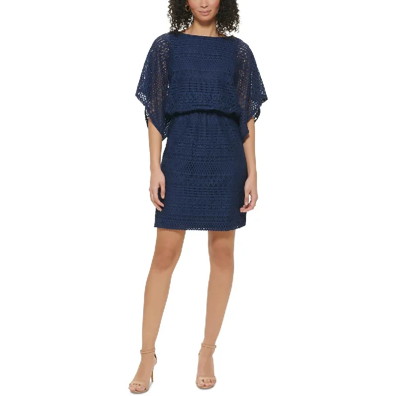 Jessica Howard Womens Petites Blouson Knit Cocktail And Party Dress Tunics Brand named