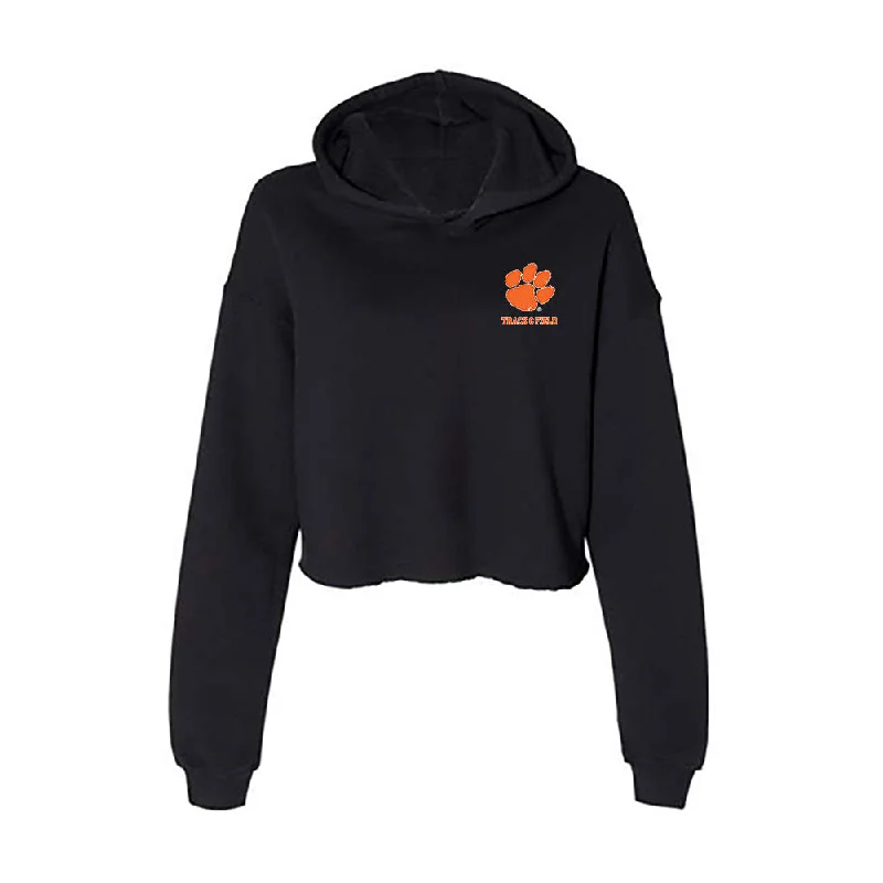 Clemson - NCAA Women's Track & Field : Shyhiem Scotland - Women's Crop Fleece Hoodie Hoodie with Slim Fit Tailored Modern