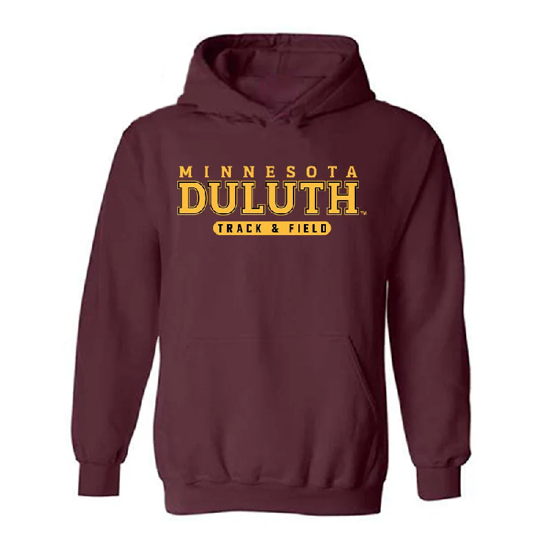 UMN Duluth - NCAA Women's Track & Field : Claire Becker - Classic Shersey Hooded Sweatshirt Hoodie with Button Placket Classic Preppy