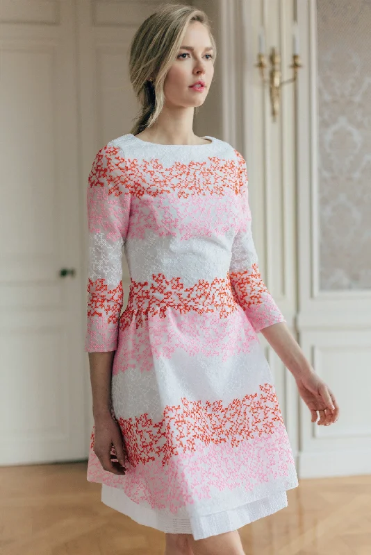 Embroidered Drop Waist Dress Tunics Sophisticated sleek