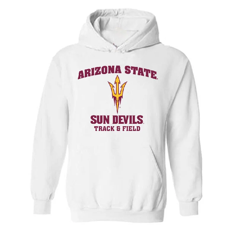 Arizona State - NCAA Women's Track & Field : Harlie Medrano - Sports Shersey Hooded Sweatshirt Hoodie with Hem Applique Textured Unique