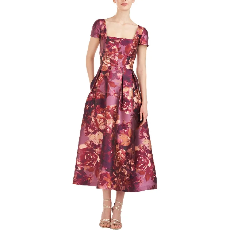 Kay Unger New York Womens Cap Sleeve Midi Cocktail And Party Dress Tunics Top Casual