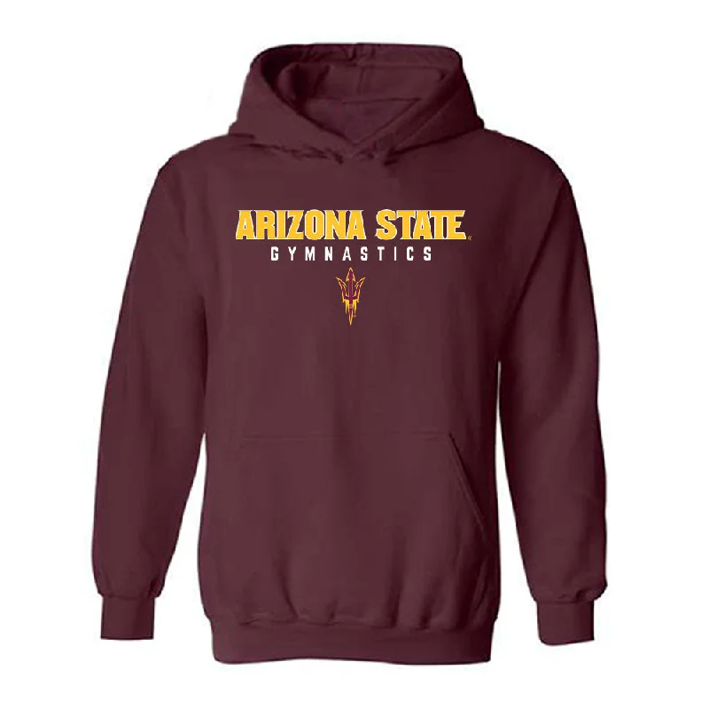 Arizona State - NCAA Women's Gymnastics : Halle Gregoire - Classic Shersey Hooded Sweatshirt Hoodie with Typography Text Message
