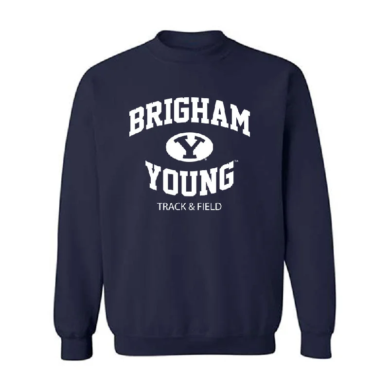 BYU - NCAA Women's Track & Field : Tessa Buswell - Generic Shersey Crewneck Sweatshirt Hoodie with Double Zipper Versatile Adjustable