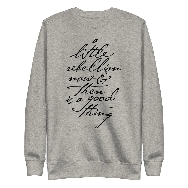 A Little Rebellion Now and Then Crewneck Sweatshirt Hoodie with Raglan Sleeves Sporty Comfortable