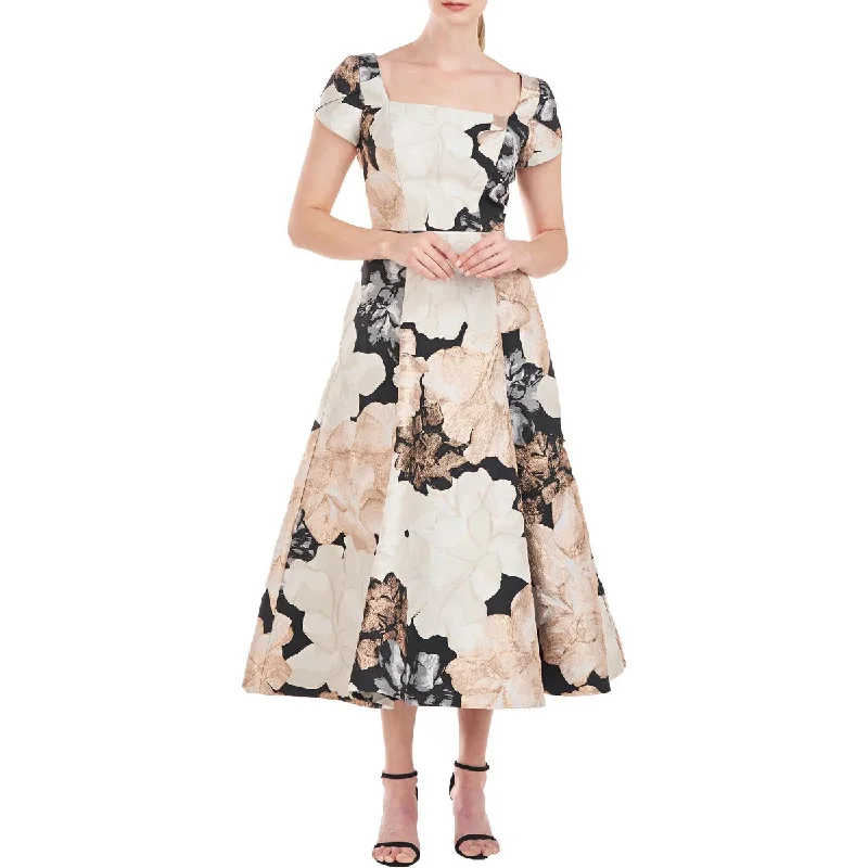 Kay Unger New York Womens Hollts Floral Print Cocktail And Party Dress Tunics Polka dots